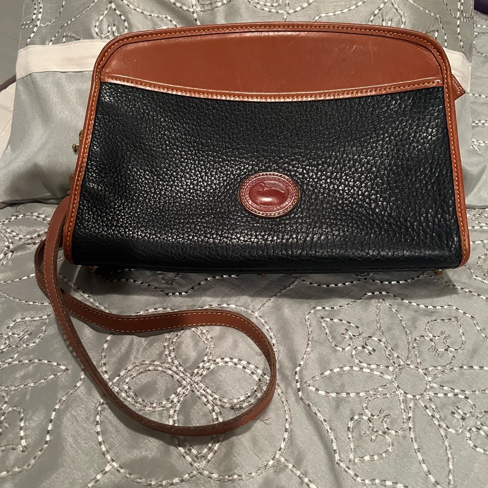 Dooney & Bourke Dark Blue & Brown Leather Handbag